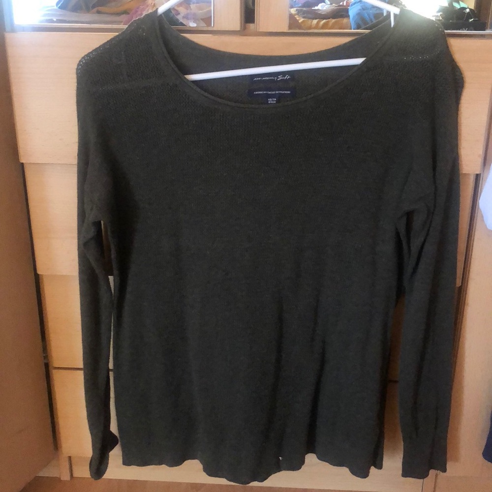 American eagle - light weight sweater - dark green - xs